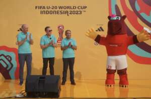Maskot Piala Dunia FIFA U-20 tahun 2023 bernama Bacuya (Badak Cula Cahaya) yang terinsipirasi dari Badak Jawa bercula satu, hewan asli dari Indonesia/dok. PSSI.org