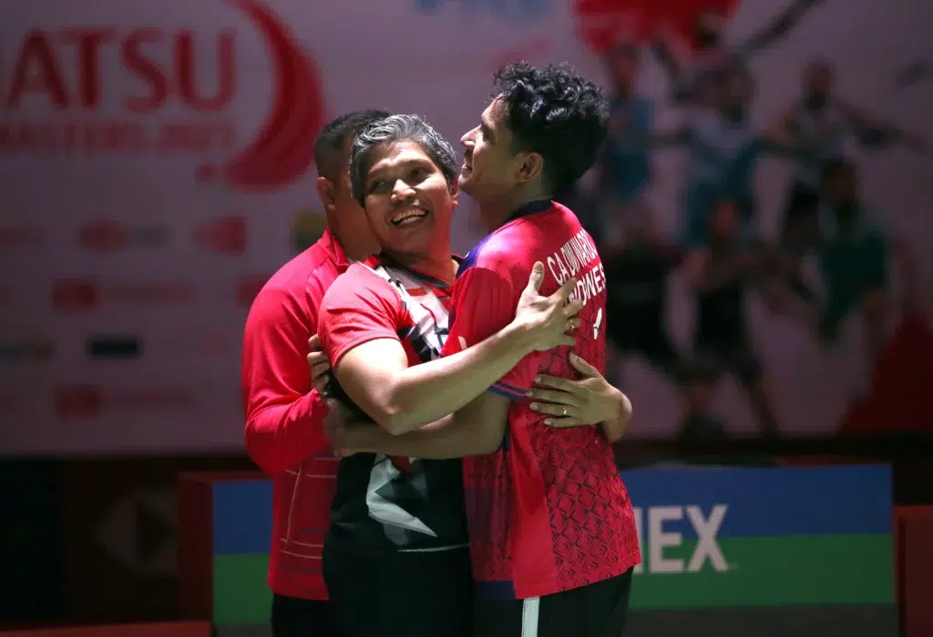 Chico Aura bersama Kepala Pelatih Tunggal Putra Irwansyah, Daihatsu Indonesia Masters 2023/dok PBSI