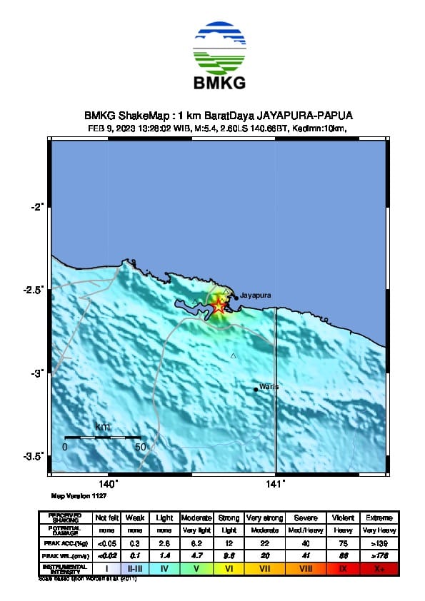 Jayapura Diguncang Gempa Magnitudo 5,2 Siang Ini /BMKG