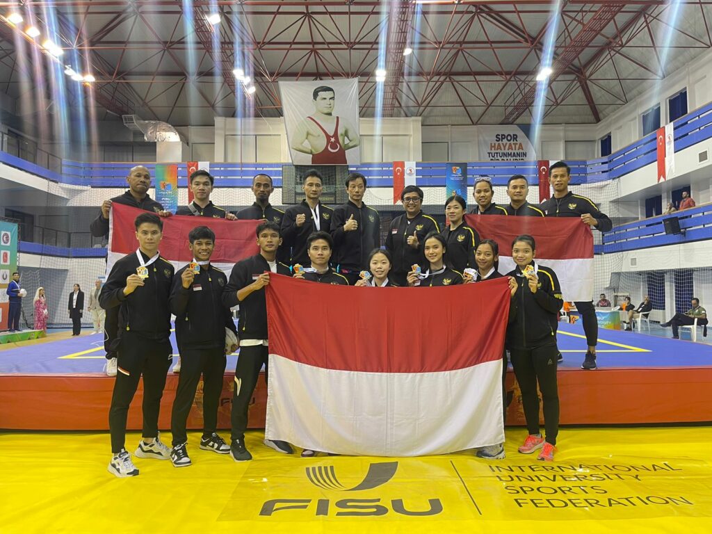 Tim Nasional Wushu Indonesia di World University Sport Combat Games 2022 di Turki September 2023 Foto Kemenpora