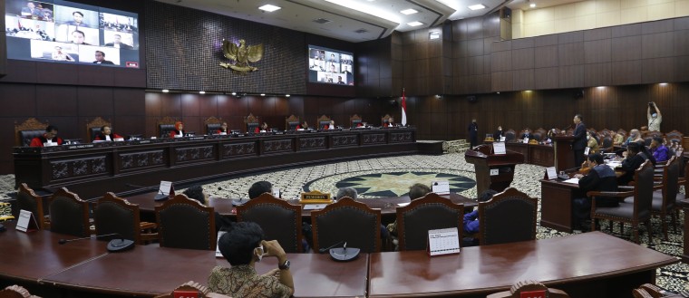 Mahkamah Konstitusi menggelar Sidang lanjutan ji materiil Undang-Undang Nomor 7 Tahun 2017 tentang Pemilihan Umum dengan agenda mendengarkan keterangan Ahli dari Pihak Terkait Partai Garuda dan Partai Nasdem