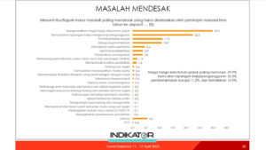 Masalah Paling Mendesak di Indonesia Menurut Survey Nasional