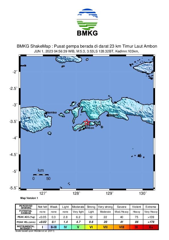 Ambon Diguncang Gempa Magnitudo 5,5, Tak Berpotensi Tsunami/BMKG