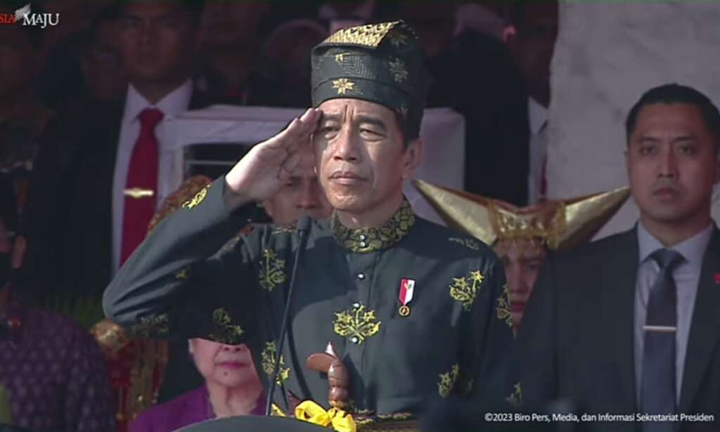 Presiden Jokowi pimpin upacara Peringatan Hari Lahir Pancasila 1 Juni, di Monas Jakarta.