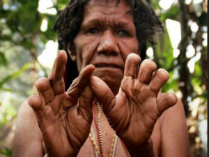 Memotong jari tradisi suku dani Papua. Foto: Antara